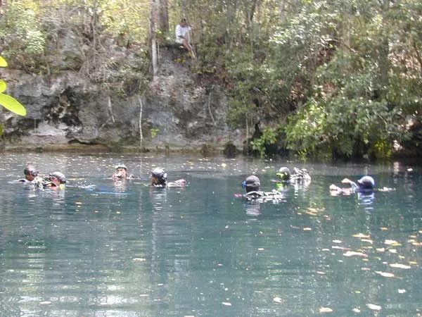 Cenote diving area in the Riviera Maya